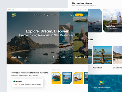 Set Sail to Serenity: Discover the Wonders of Indonesian Islands product design sailing trip travel website ui ui ux ui design ui ux design ux web web design