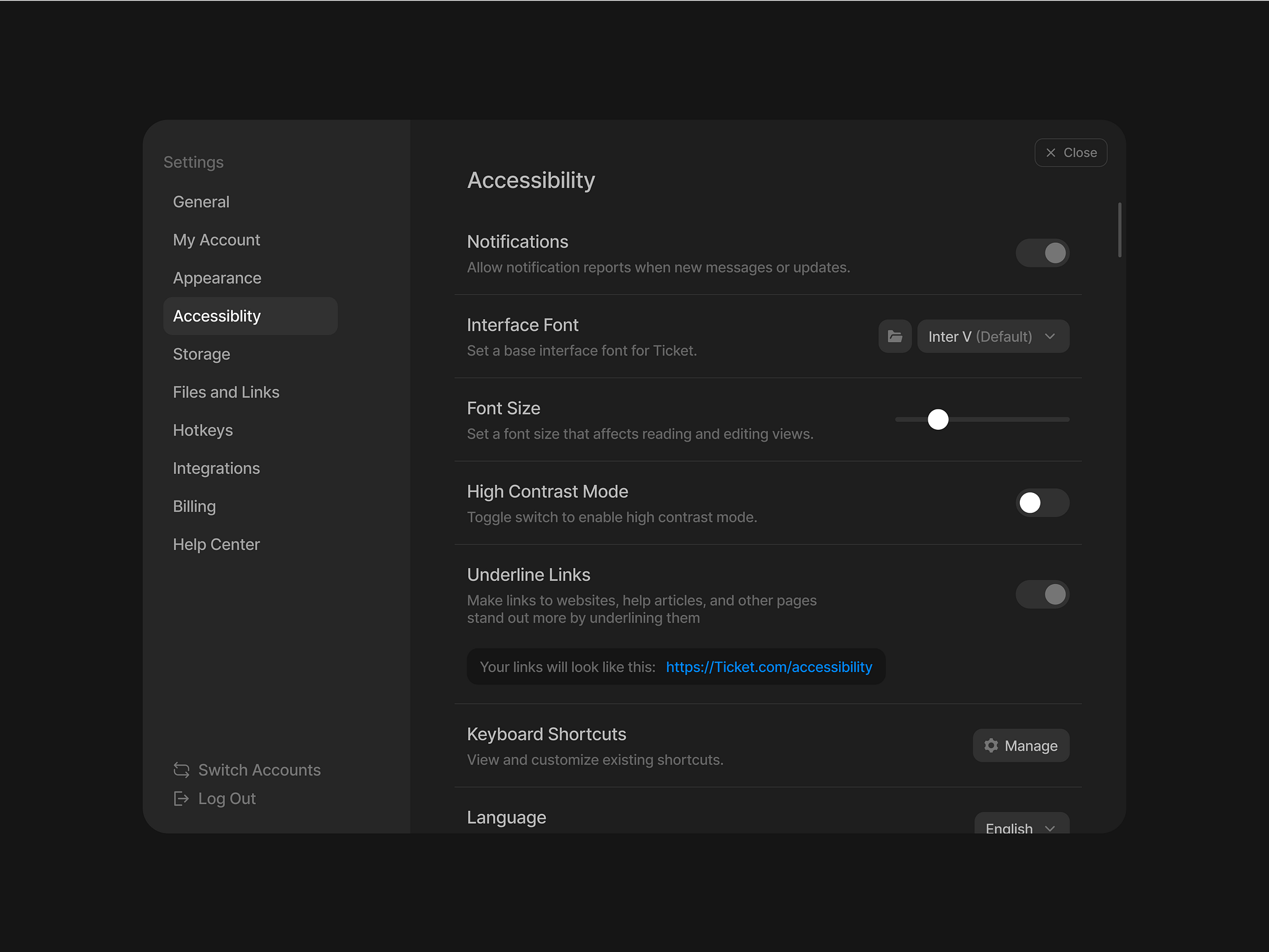 Settings - Accessibility by Xchyler Drenth on Dribbble