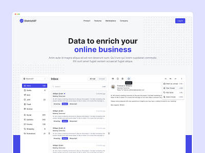 SaaS Hero Section - District47 Agency design design system hero hero image hero section landing page saas ui ux web