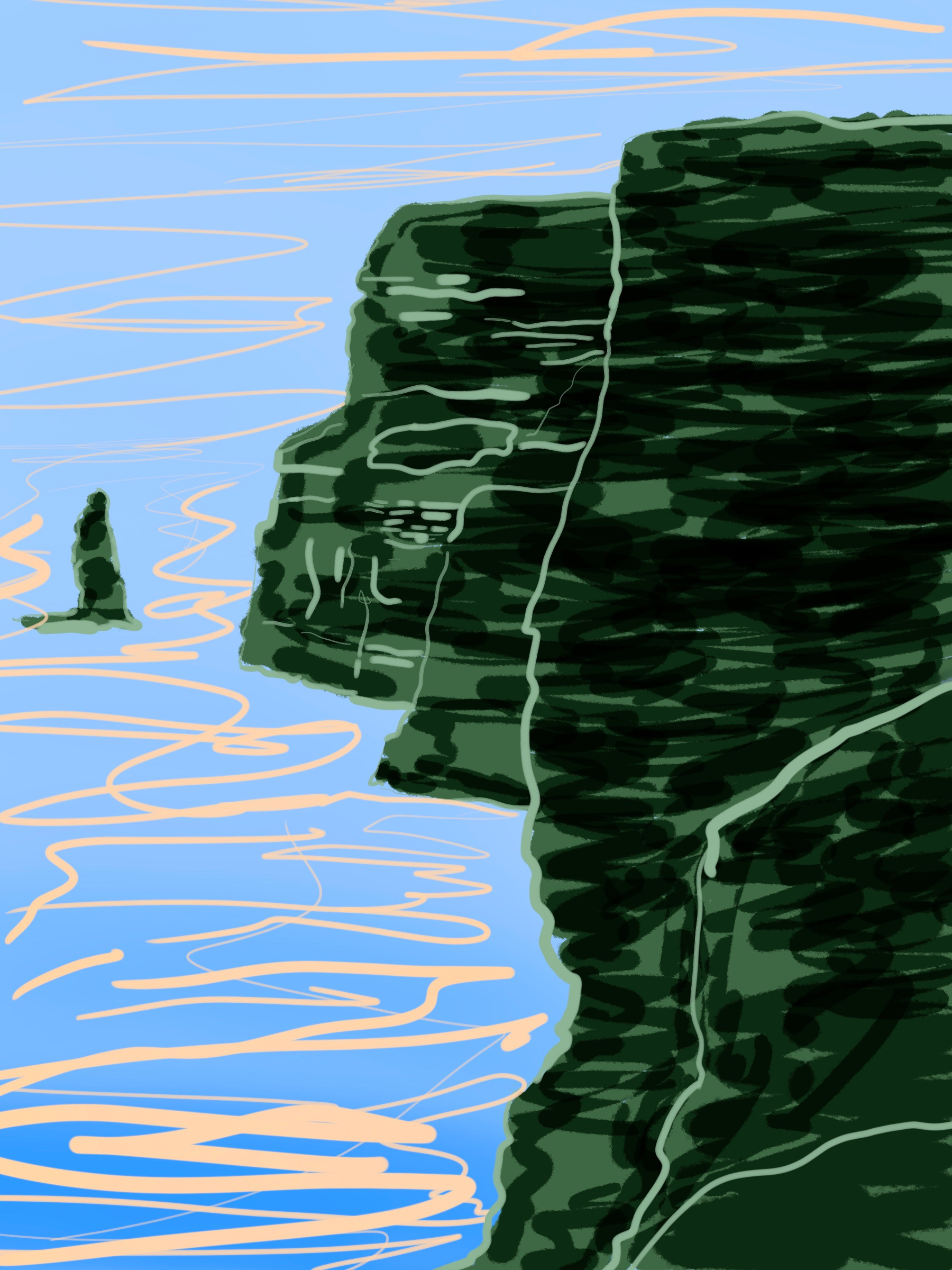 Cliffs and Seas color colorful colors illustration landscape procreate texture