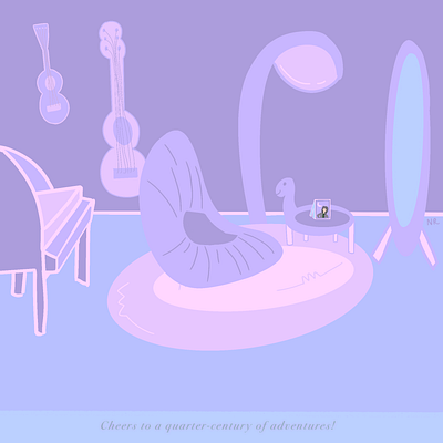 ˚ ༘ ೀ⋆｡˚ animation blue comfort design graphic design illustration music procreate purple room studio
