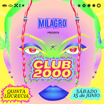 Club 2000 club2000 design ecuador gradient illustration music poster y2k