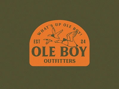 Ole Boy Outfitters Design apparel design badge badge design duck duck hunting duck hunting inspo duck hunting logo ducks flying ducks hunting badge hunting logo logo logo design mallard ducks outdoor badge outfitter apparel design outfitter logo