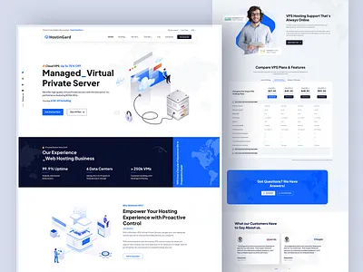 Virtual Hosting Platform Website | Animation Concept ai hosting clean cloud domain host hosting internet page builder pricing service ui ux vps