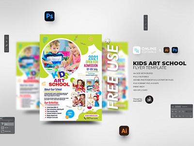 Kids Art School Flyer Template aam360 aam3sixty art class poster art competition flyer art contest art craft art day art fest flyer art school flyer art studio back to school branding craft camp drawing activity drawing class poster template drawing lesson flyer template kids activity kids art camp flyer kids summer art camp