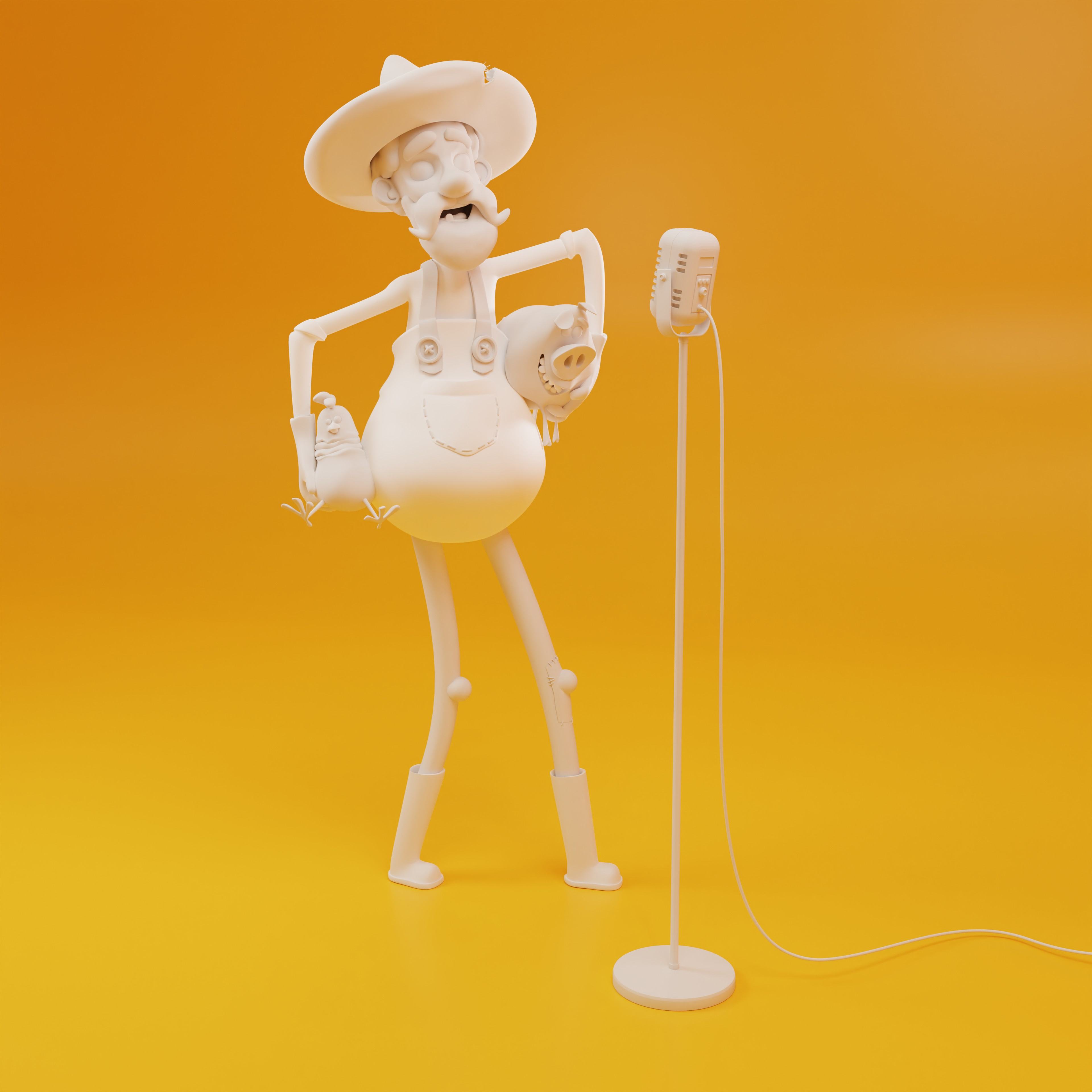 The Singing Farmer!!! 3d animation branding characterdesign childrensart farm funny gameart graphic design illustartion logo motion graphics sing