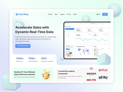 Sales Management Dashboard SaaS Website 3d app branding dashboard design graphic design management saas ui ux website