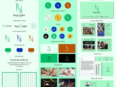 Neon Tailor Logo & Branding Kit Design. 3d animation branding graphic design logo motion graphics ui