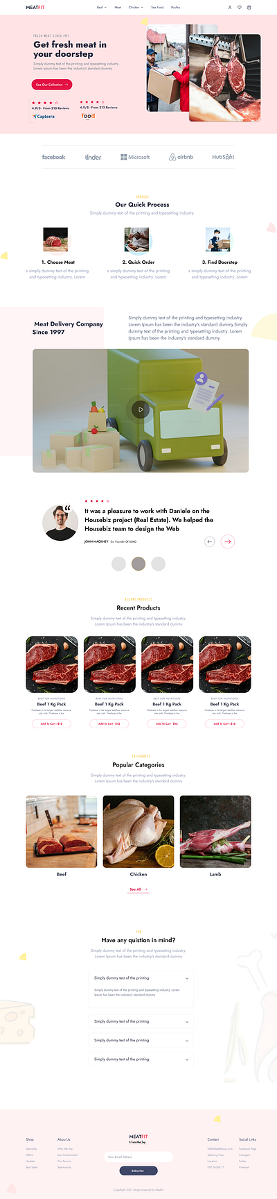 MeatFit landing page ui ux web