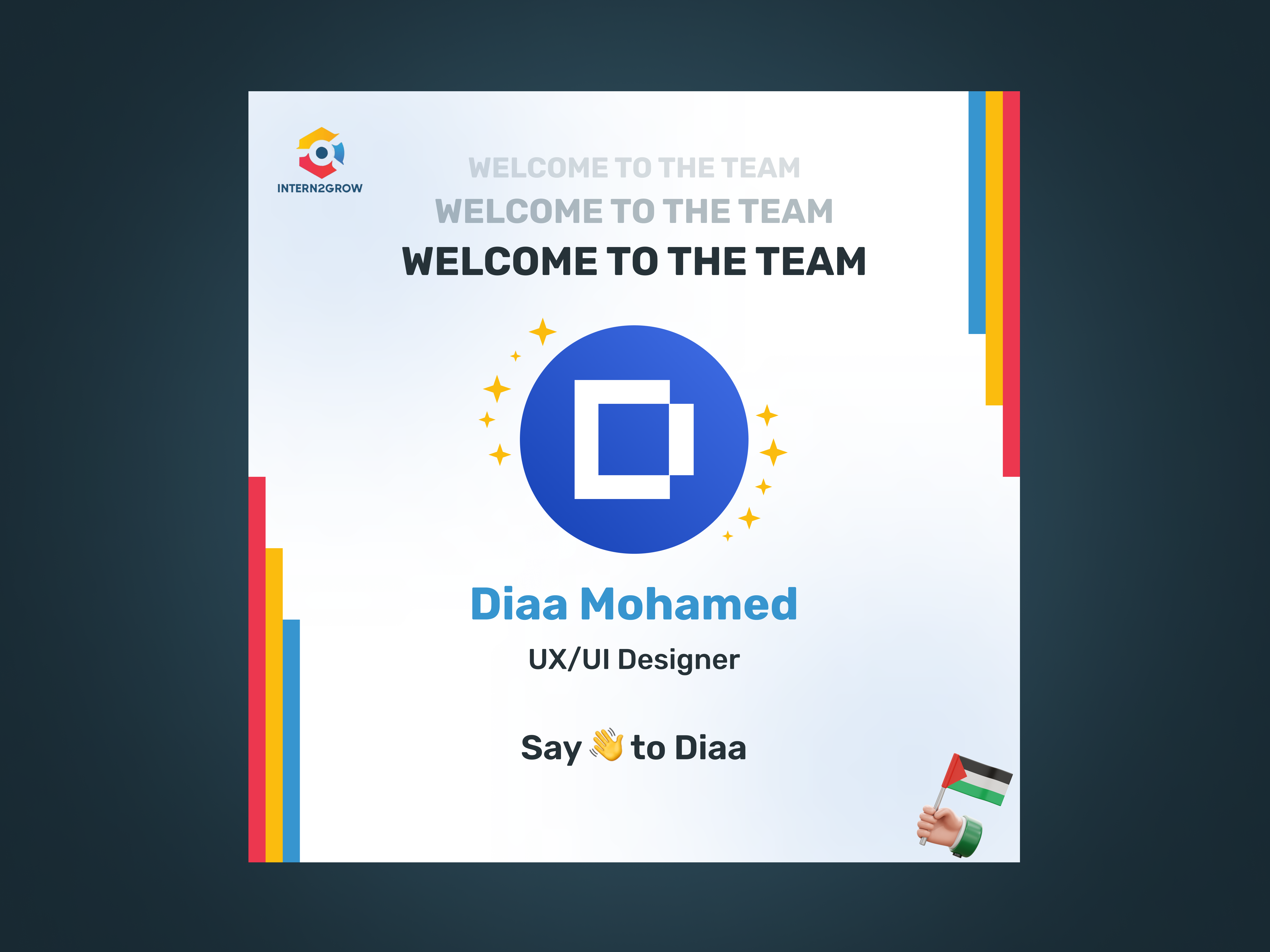 Welcome to the Team | intern2grow 🌟 graphic design social media ui
