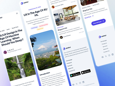 slothUI - World's Laziest Design System - Blog Page Mobile UIUX article page article ui blog design blog page blog page design blog ui clean website design system gradient ui minimal website mobile web design mobile website modern website purple responsive design responsive website slothui ui design ui kit web design