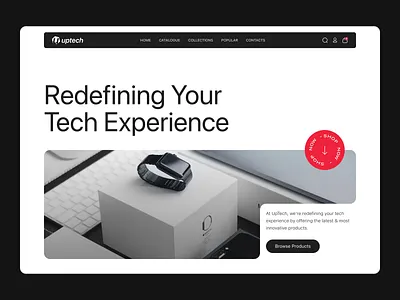 uptech eCommerce website design cart design designflow ecommerce landing page store tech ui uptech ux web web design website website design