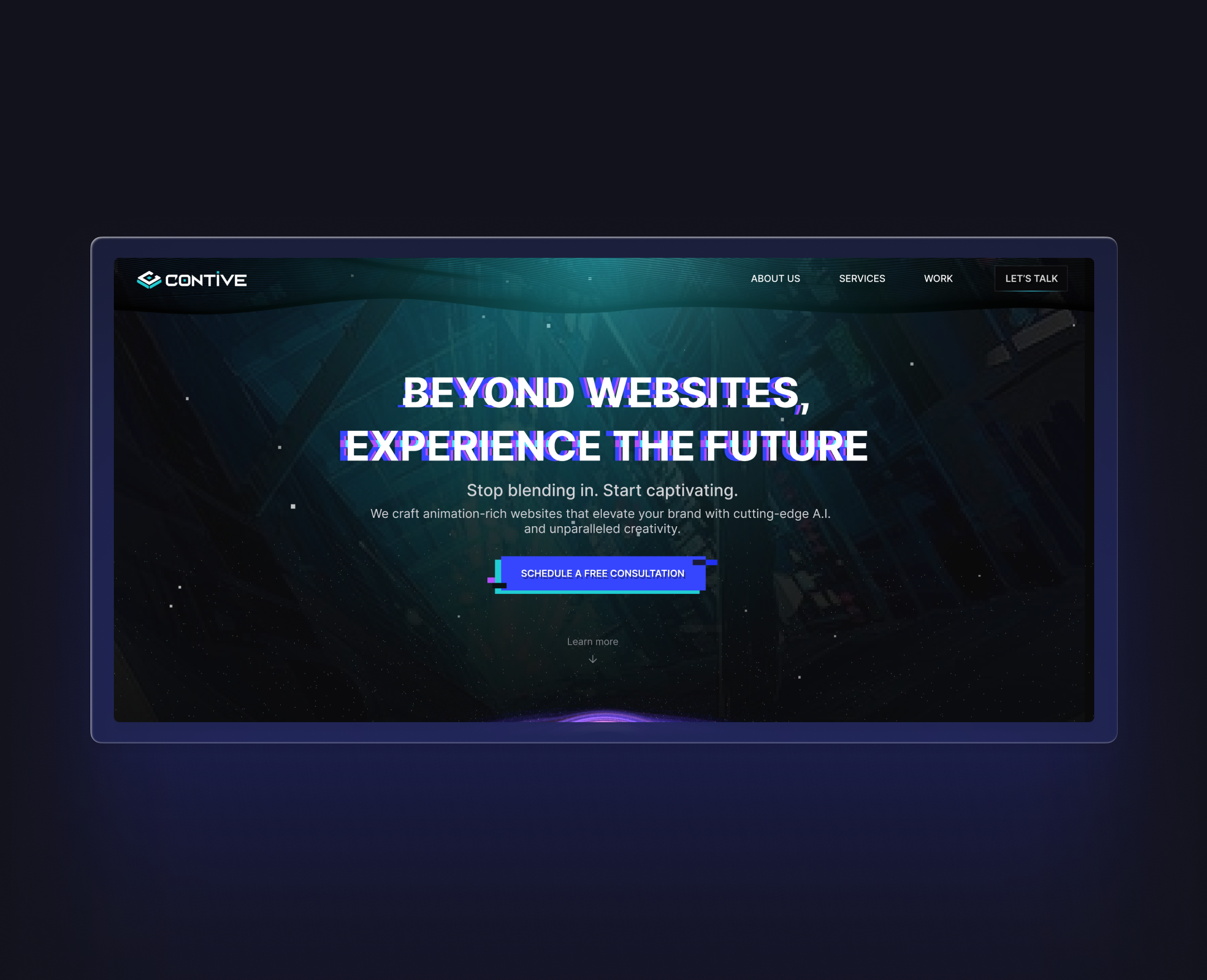 Contive.ai branding design experience futuristic logo modern ui ux website