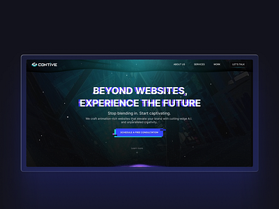 Contive.ai branding design experience futuristic logo modern ui ux website