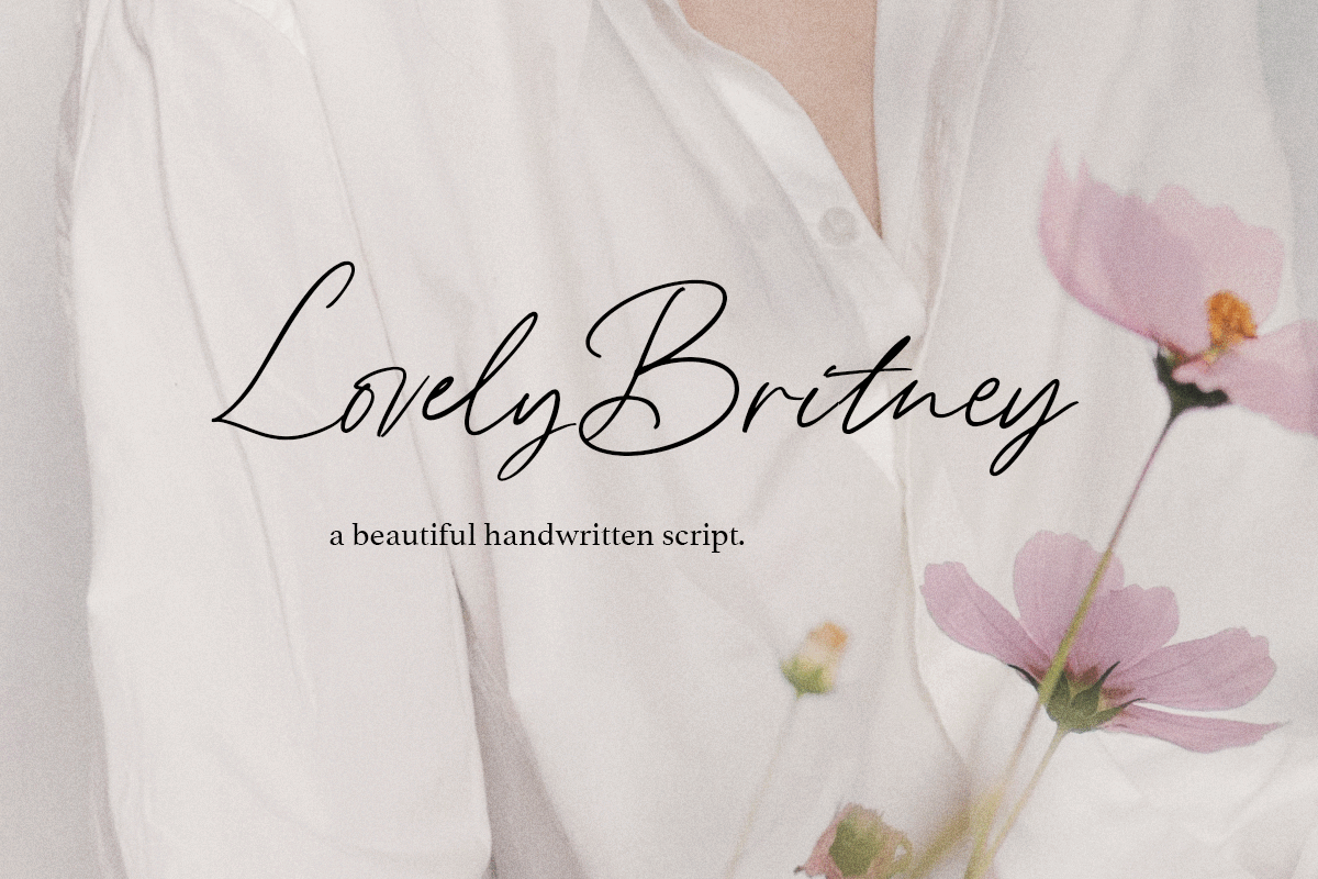 Lovely Britney - A beautiful handwritten script curvy freebies