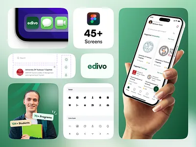 Bento Grid - Edivo Mobile App Design Presentation app design bento bento grid ed tech ed tech app design education education app mobile app mobile app design presentation ui ui ux
