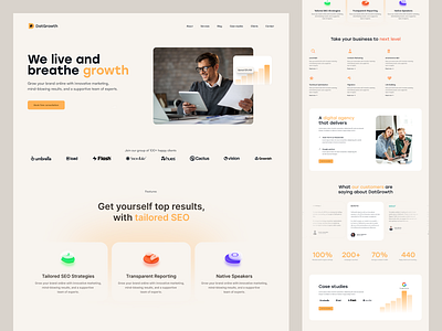 SEO Agency Redesign agency gray homepage icons orange seo template ui ux webdesign website yellow