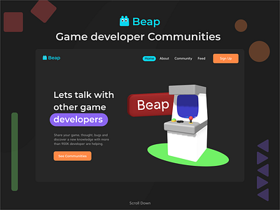 Beap - 3D UI website 3d developer game ui website
