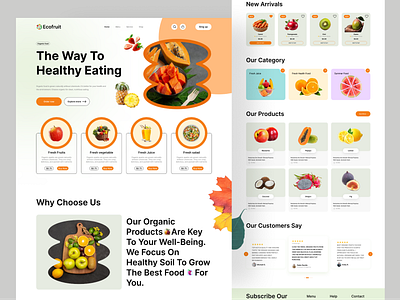 Food Website Design 2024trend creative design e commerce ecommerce figma food ux ui food website fresh food fruit landing page minimal online food organic popular salad ux ui vegetables website design