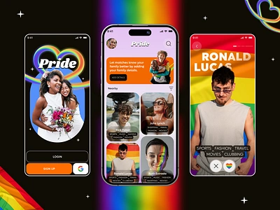 LGBTQ Matrimony Mobile App Design Concept dating dating app gay gay pride groom lgbt lgbtq lgbtq app lgbtqia love marriage matrimony matrimony app matrimony app ui mobile app pride pride month queer rainbow wedding