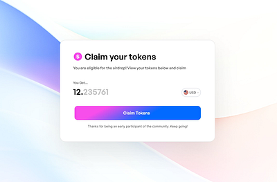 UI Crypto Token Claim - 🟣🩷 airdrop page cards crypto fin tech gradient token exchange ui