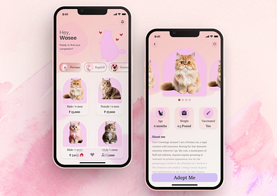 Meow: Pet Adoption App app appdesign dailyui ios petapp ui uichallenge