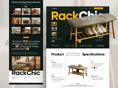 RockChic - Real Estate Landing Page classic clean clean layout design flato landing page product property property management rack real estate real estate agency real estate website storage ui ui ux ux web design web ui website