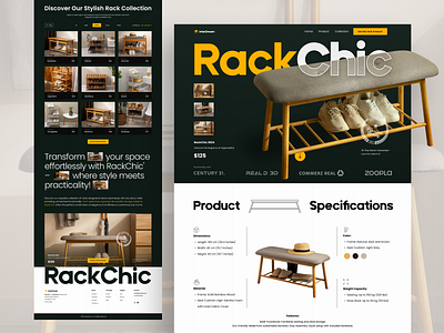 RockChic - Real Estate Landing Page classic clean clean layout design landing page product property property management rack real estate real estate agency real estate website storage ui ui ux ux web design web ui website website design