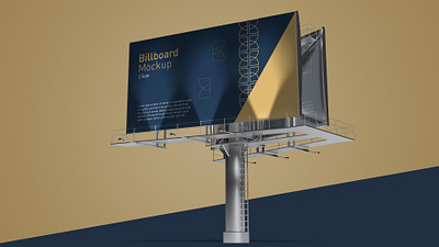 Double Side Billboard PSD Mockup 2 sided billboard 2 sided billboard mockup 2 sided billboard psd mockup billboard mockup mockup psd mockup