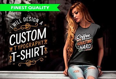 Custom and trendy typography t shirt design 3d animation apparel graphic design ui