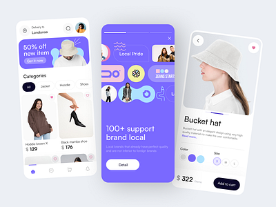 E-commerce Mobile App app card clean clothing design ecommerce fashion fashion store marketplace mobile onlineshop shirt shopping shopping app store style trend ui ux whitespace