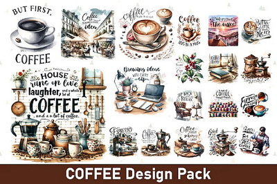 Coffee Lovers PNG Bundle animation apparel graphic design