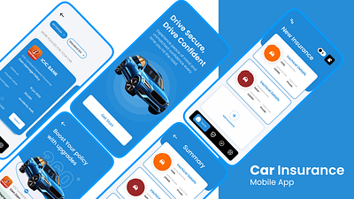 Car Insurance Mobile App UI Design branding design graphic design logo ui