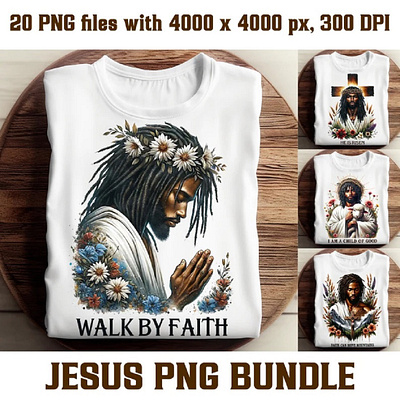Inspirational Jesus PNG Bundle 3d animation apparel branding graphic design motion graphics ui