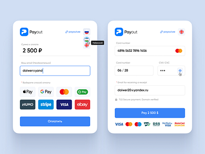 Payout – payment widget app app ui design buy inspiration mastercard money pay payment payment details transaction ui uiux ux visa widget