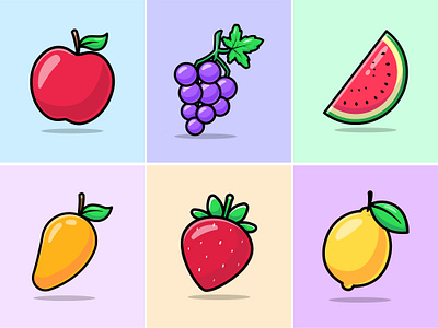 FRUIT VECTOR ILLUSTRATION CONCEPT apple branding bussiness cartoon colorfull concept cute food fresh fruit graphic design hire illustration logo skinylabs vector