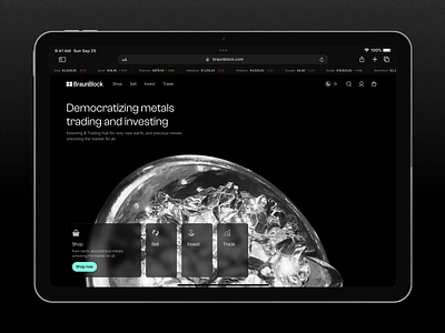 BraunBlock - Hero animation e commerce e commerce design e commerce landing page e commerce product e commerce ui ux e commerce website ecommerce ecommerce landing page ecommerce ui ux ecommerce website gold bar hero animation invest investment motion platinum precious metals trade trading website ui ux design
