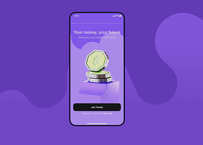 Yonder - mobile and web app 3d icons data employee management fintech flow hr platform insurtech motion onboarding pension platform purple uiux