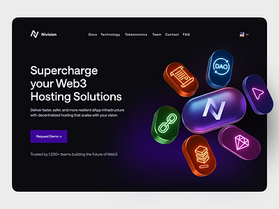 Nivision - Landing page branding design graphic design icons illustration landing page ui ux vector web web design