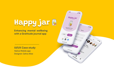 Happy jar - Mobile App android case study gratitude journal illustration ios journal mobile app ui ui design uiux user interface design