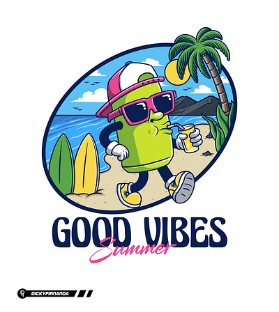 Good Vibes Summer apparel design clothing design illustration merch design merchendise summer summer beach summer design summer illustration summer paradise surfing surfing club t shirt design