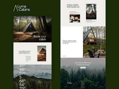 Luma Cabins - Free Webflow Cloneable cabin clean green landingpage nature outdoor webdesign webflow