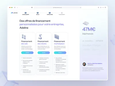 Unlimitd · Onboarding Design for E-Commerce Financing 3d banking cards cart design system e commerce finance fintech flow form funnel investment list money onboarding pricing saas steps testimonials tooltip