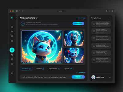 AI Image Generator ai ai concept ai generator ai web app black design black theme image ai image generator image web site ios prompt generator ui ui design ui web ux web app web design web site concept web2 web3