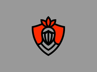 Knight+Shield Logo branding flat knight logo mini minimal shield
