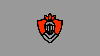 Knight+Shield Logo branding flat knight logo mini minimal shield