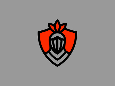 Knight+Shield Logo branding flat knight logo mini minimal shield