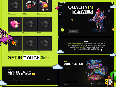 Website for game dev studio animation game design graphic design nft ui ux webdesign website