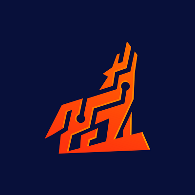 Wolf Tech Logo fox graphic design logo