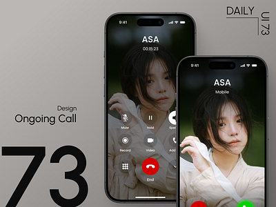 Day 73: Ongoing Call call interface call recording communication app daily ui challenge incoming call ongoing call ui design
